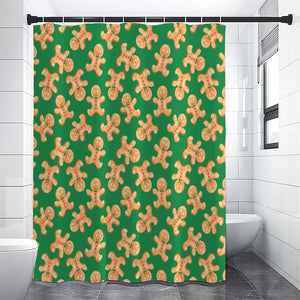 Cute Gingerbread Man Pattern Print Premium Shower Curtain