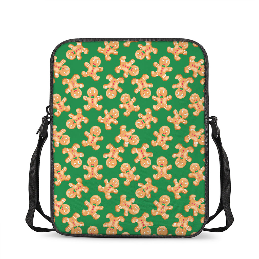 Cute Gingerbread Man Pattern Print Rectangular Crossbody Bag