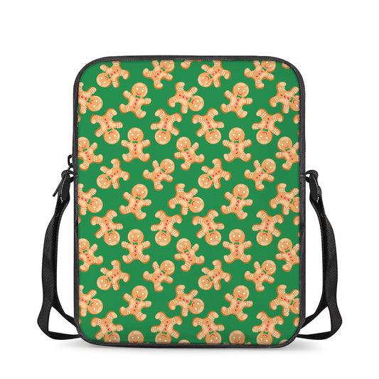 Cute Gingerbread Man Pattern Print Rectangular Crossbody Bag