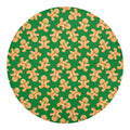 Cute Gingerbread Man Pattern Print Round Blanket