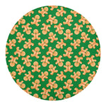 Cute Gingerbread Man Pattern Print Round Blanket