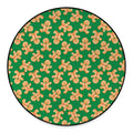 Cute Gingerbread Man Pattern Print Round Floor Mat