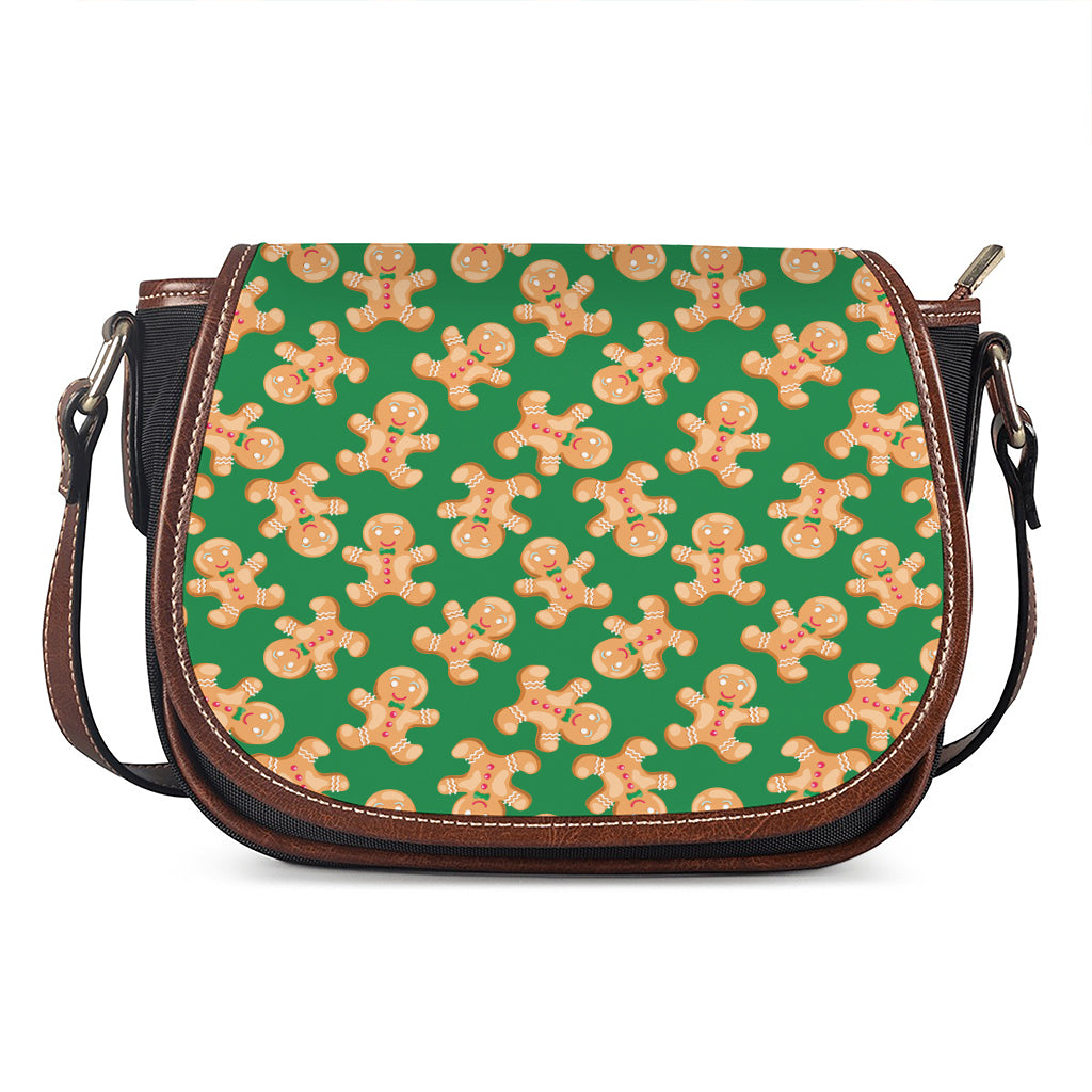 Cute Gingerbread Man Pattern Print Saddle Bag