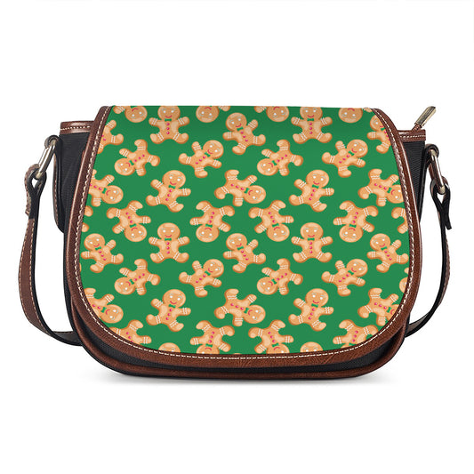 Cute Gingerbread Man Pattern Print Saddle Bag