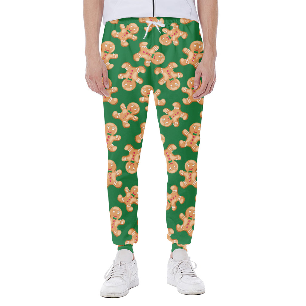 Cute Gingerbread Man Pattern Print Scuba Joggers