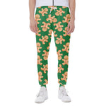Cute Gingerbread Man Pattern Print Scuba Joggers