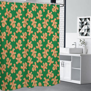 Cute Gingerbread Man Pattern Print Shower Curtain