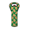 Cute Gingerbread Man Pattern Print Single Neoprene Wine Tote
