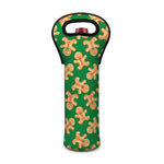 Cute Gingerbread Man Pattern Print Single Neoprene Wine Tote