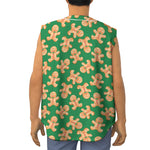 Cute Gingerbread Man Pattern Print Sleeveless Baseball Jersey