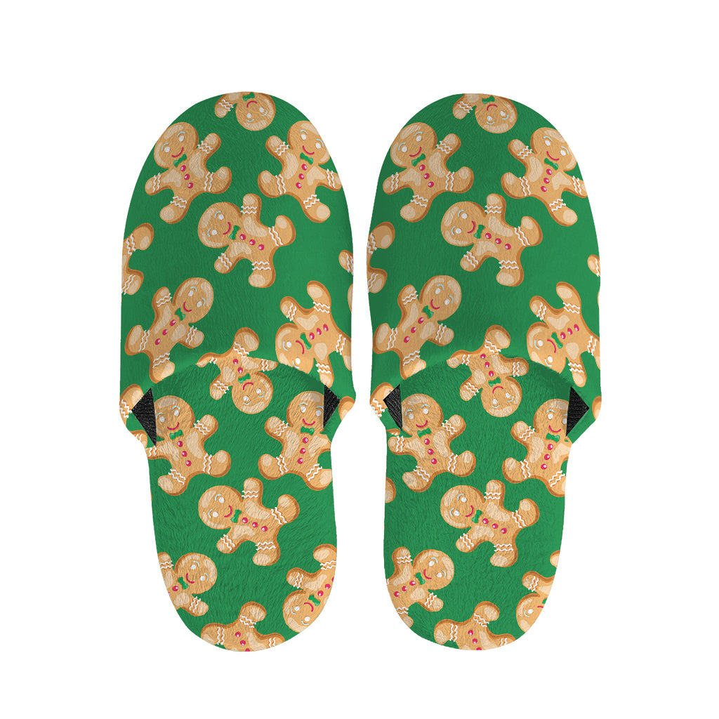 Cute Gingerbread Man Pattern Print Slippers