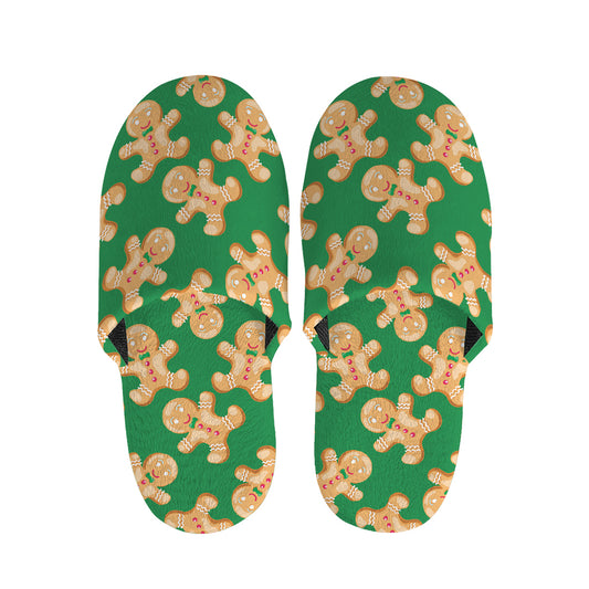 Cute Gingerbread Man Pattern Print Slippers