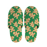 Cute Gingerbread Man Pattern Print Slippers