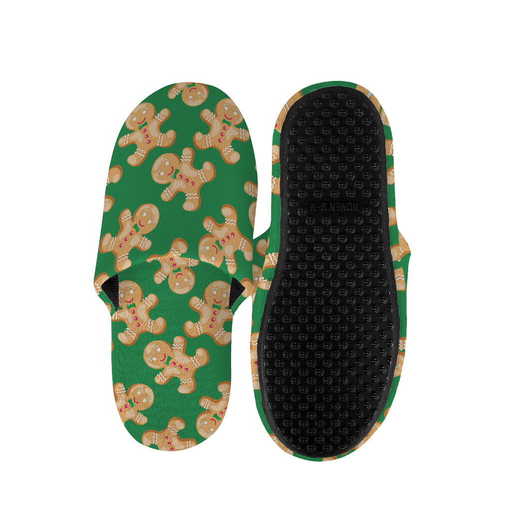 Cute Gingerbread Man Pattern Print Slippers