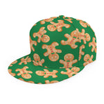Cute Gingerbread Man Pattern Print Snapback Cap