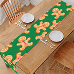 Cute Gingerbread Man Pattern Print Table Runner