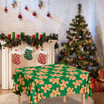 Cute Gingerbread Man Pattern Print Tablecloth