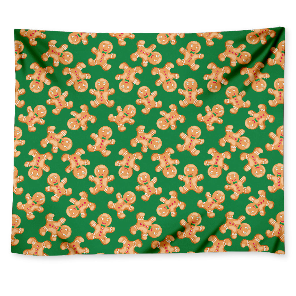 Cute Gingerbread Man Pattern Print Tapestry