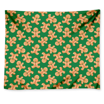 Cute Gingerbread Man Pattern Print Tapestry