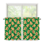 Cute Gingerbread Man Pattern Print Tier Curtains