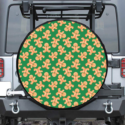 Cute Gingerbread Man Pattern Print Tire Cover