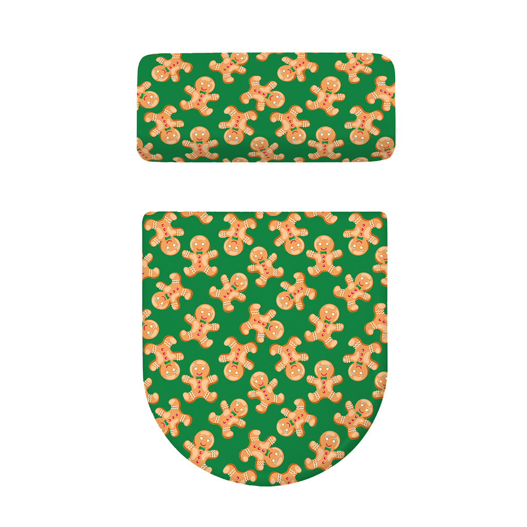 Cute Gingerbread Man Pattern Print Toilet Lid And Tank Cover Set