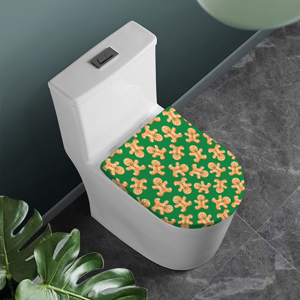 Cute Gingerbread Man Pattern Print Toilet Lid Cover