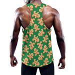 Cute Gingerbread Man Pattern Print Training Tank Top