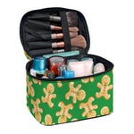 Cute Gingerbread Man Pattern Print Travel Makeup Bag