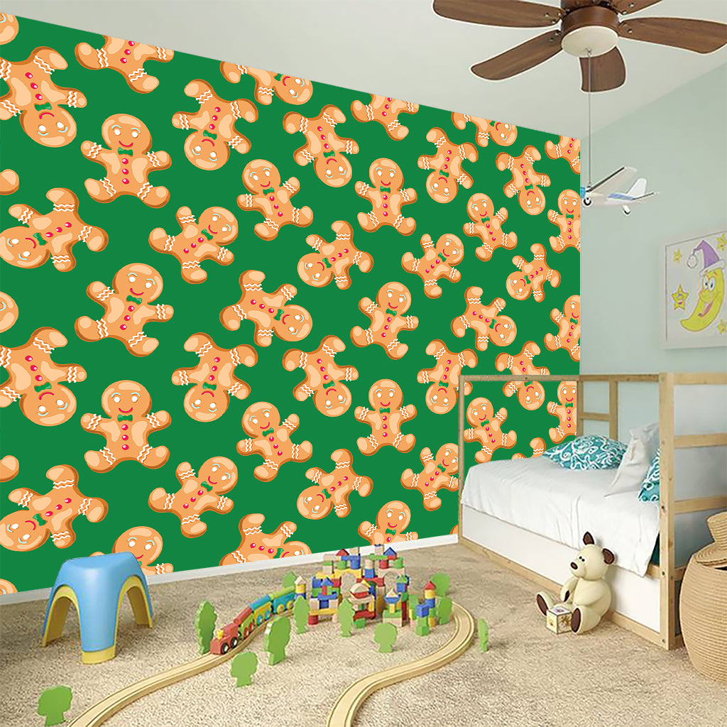 Cute Gingerbread Man Pattern Print Wall Sticker