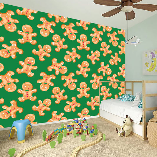 Cute Gingerbread Man Pattern Print Wall Sticker