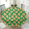 Cute Gingerbread Man Pattern Print Waterproof Round Tablecloth
