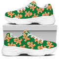 Cute Gingerbread Man Pattern Print White Chunky Shoes
