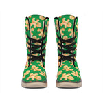 Cute Gingerbread Man Pattern Print Winter Boots