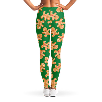 Cute Gingerbread Man Pattern Print Women's Leggings