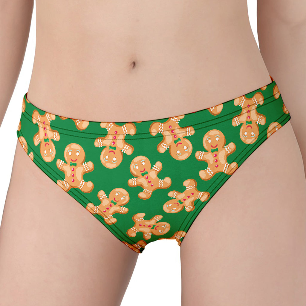 Cute Gingerbread Man Pattern Print Women's Panties