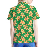 Cute Gingerbread Man Pattern Print Women's Polo Shirt