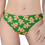 Cute Gingerbread Man Pattern Print Women's Thong