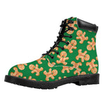 Cute Gingerbread Man Pattern Print Work Boots