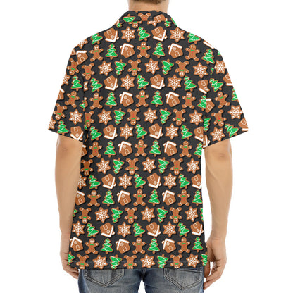 Cute Gingerbread Pattern Print Aloha Shirt