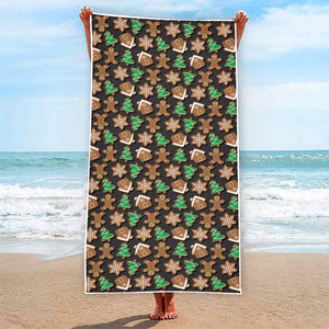 Cute Gingerbread Pattern Print Beach Towel