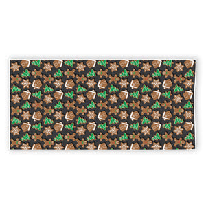 Cute Gingerbread Pattern Print Beach Towel