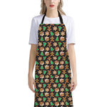 Cute Gingerbread Pattern Print Bib Apron With Pocket