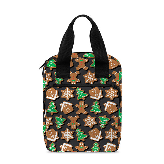 Cute Gingerbread Pattern Print Bible Tote Bag