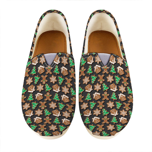 Cute Gingerbread Pattern Print Casual Shoes