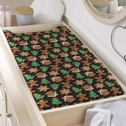 Cute Gingerbread Pattern Print Changing Pad Cover