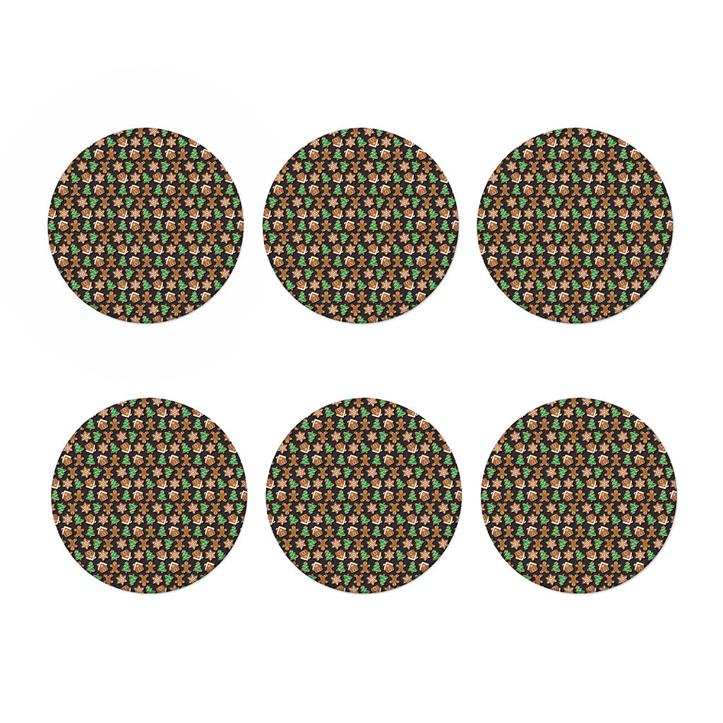 Cute Gingerbread Pattern Print Coaster Set