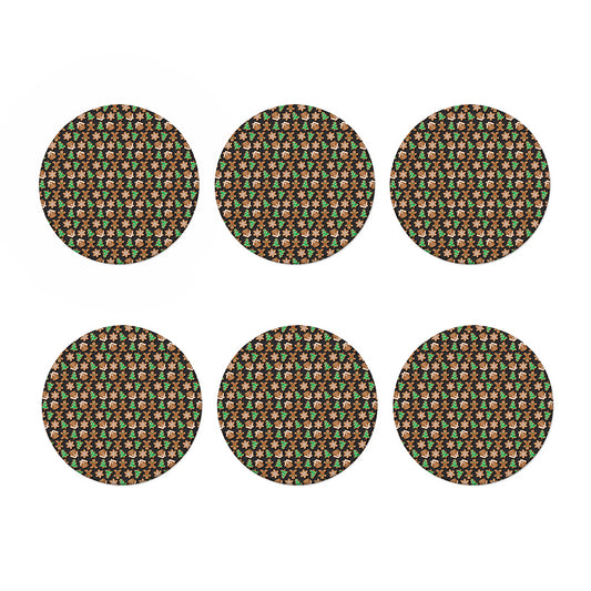 Cute Gingerbread Pattern Print Coaster Set