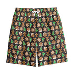 Cute Gingerbread Pattern Print Cotton Shorts