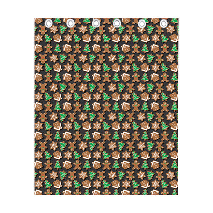 Cute Gingerbread Pattern Print Curtain